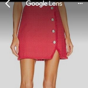 Veronica Beard Shona Tweed Vibrant Pink Mini Skirt